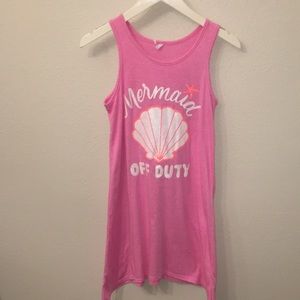 Fabkids Dress Swim Coverup size 10/12 mermaid vacation summer pink
